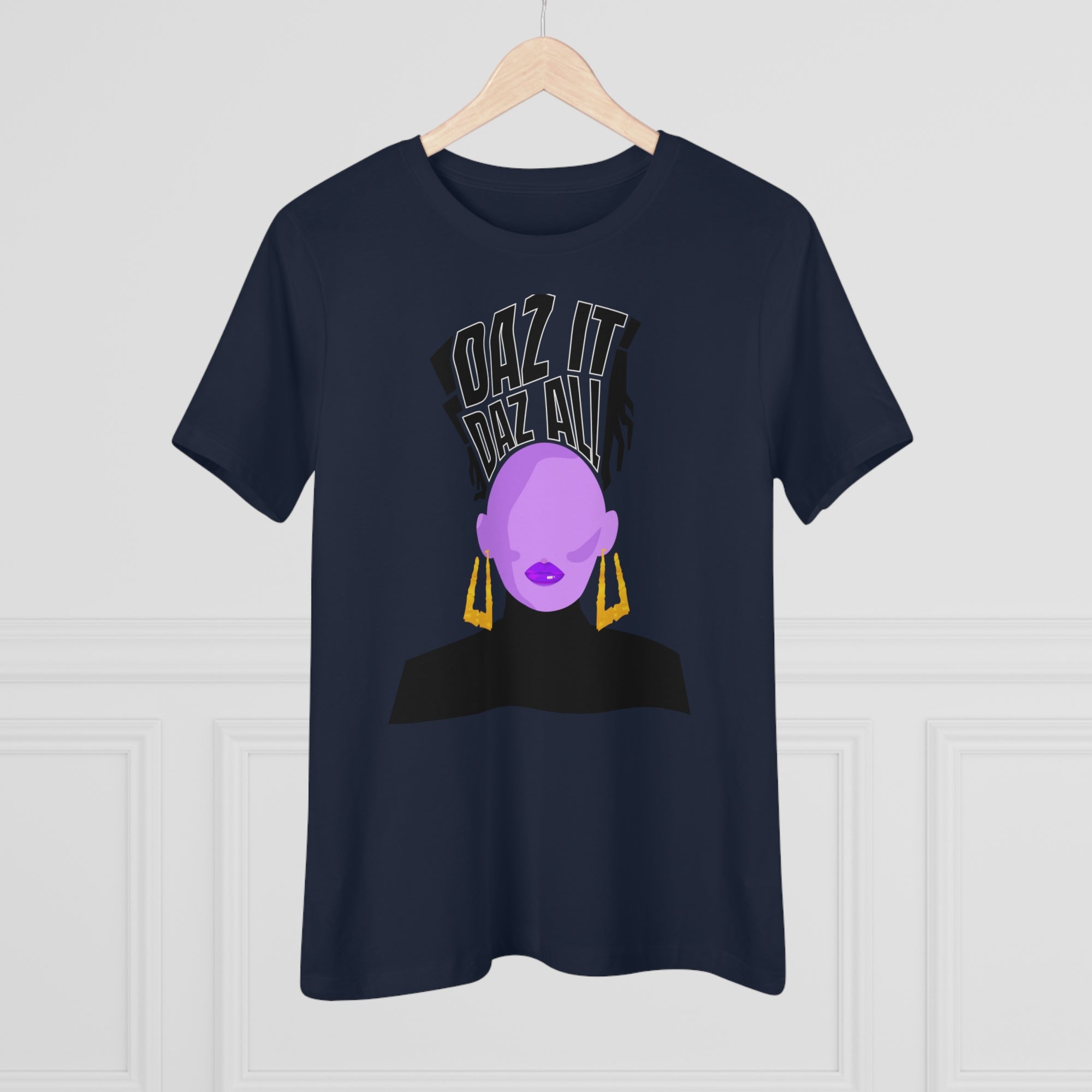 Daz It, Daz All- Women's Premium Tee (Purple Lip Logo)
