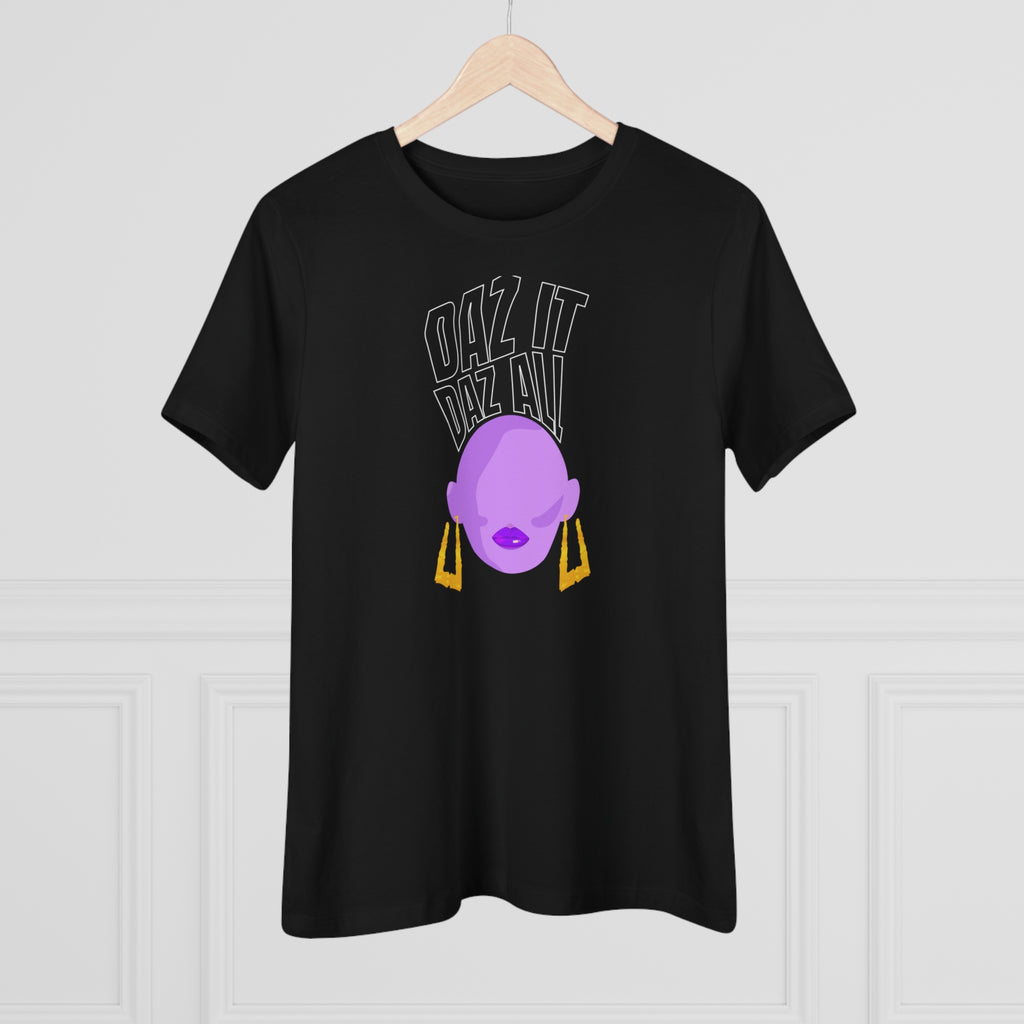 Daz It, Daz All- Women's Premium Tee (Purple Lip Logo)