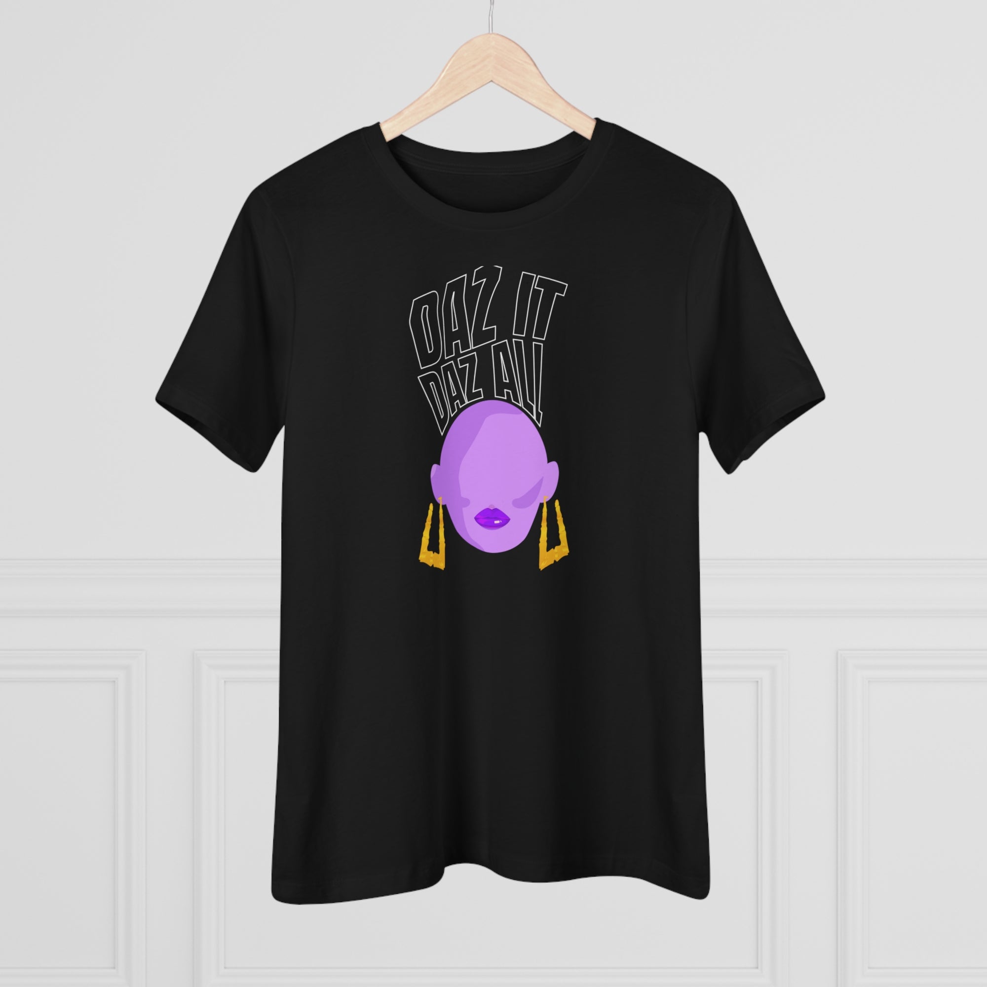 Daz It, Daz All- Women's Premium Tee (Purple Lip Logo)