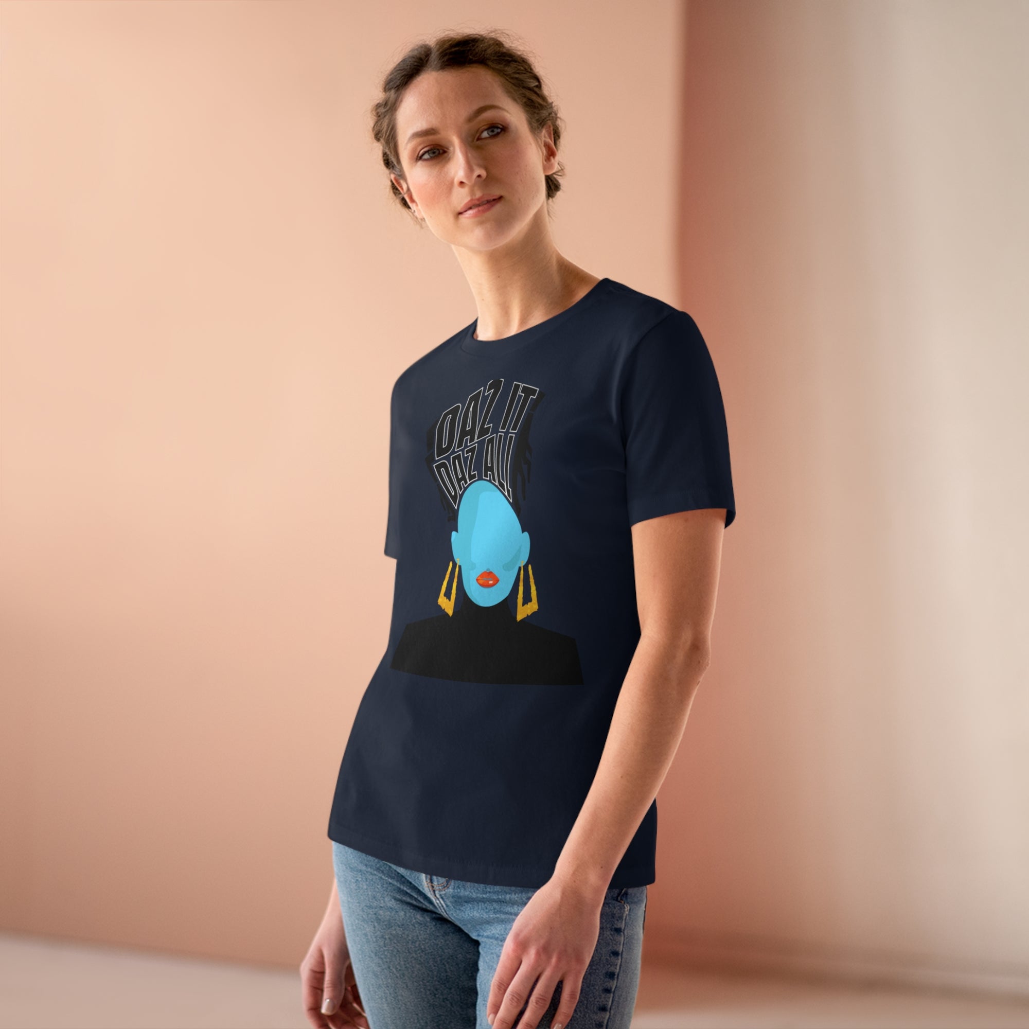 Daz It, Daz All- Women's Premium Tee (Orange Lip Logo)