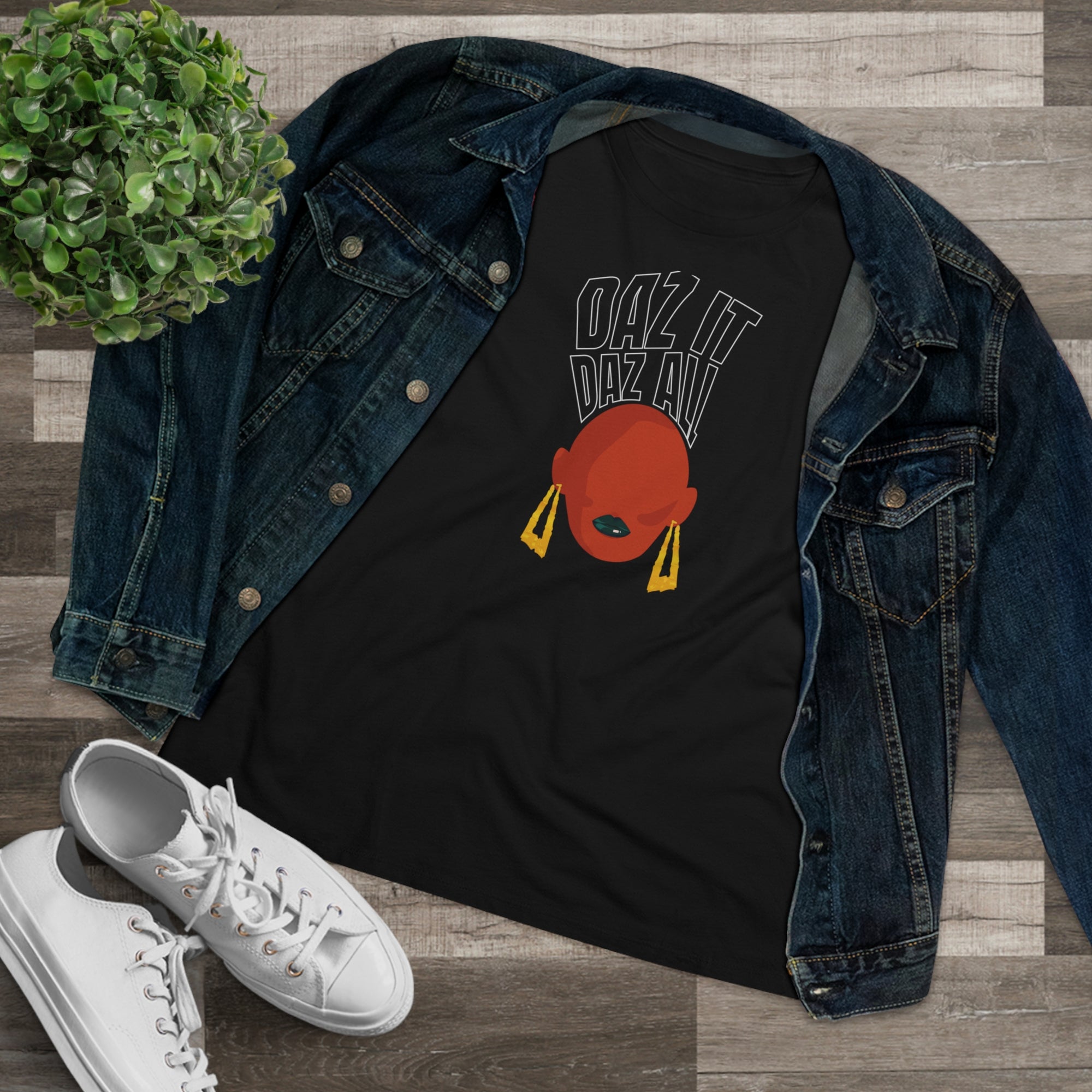 Daz It, Daz All- Women's Premium Tee (Black Lip Logo)