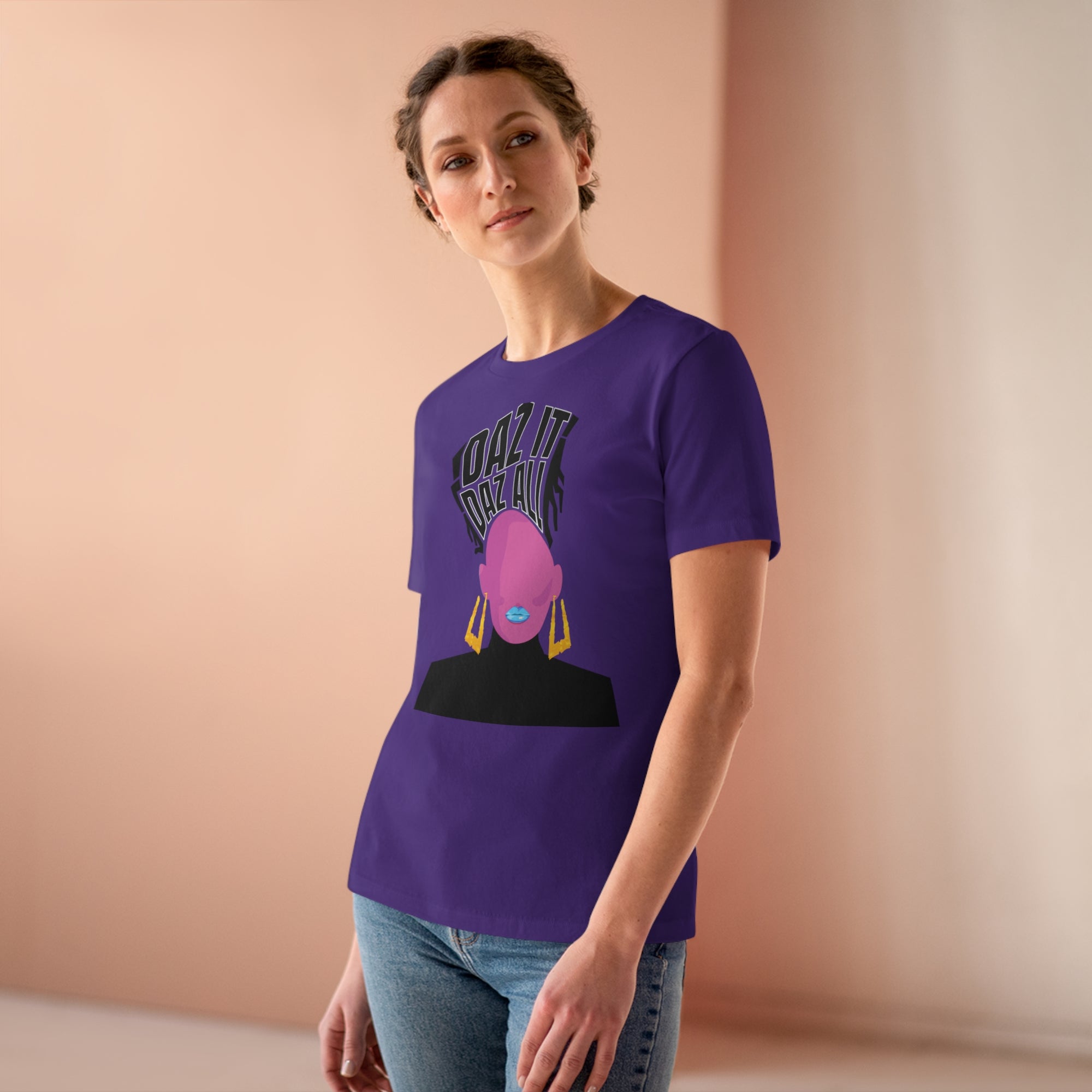 Daz It, Daz All- Women's Premium Tee (Blue Lip Logo)