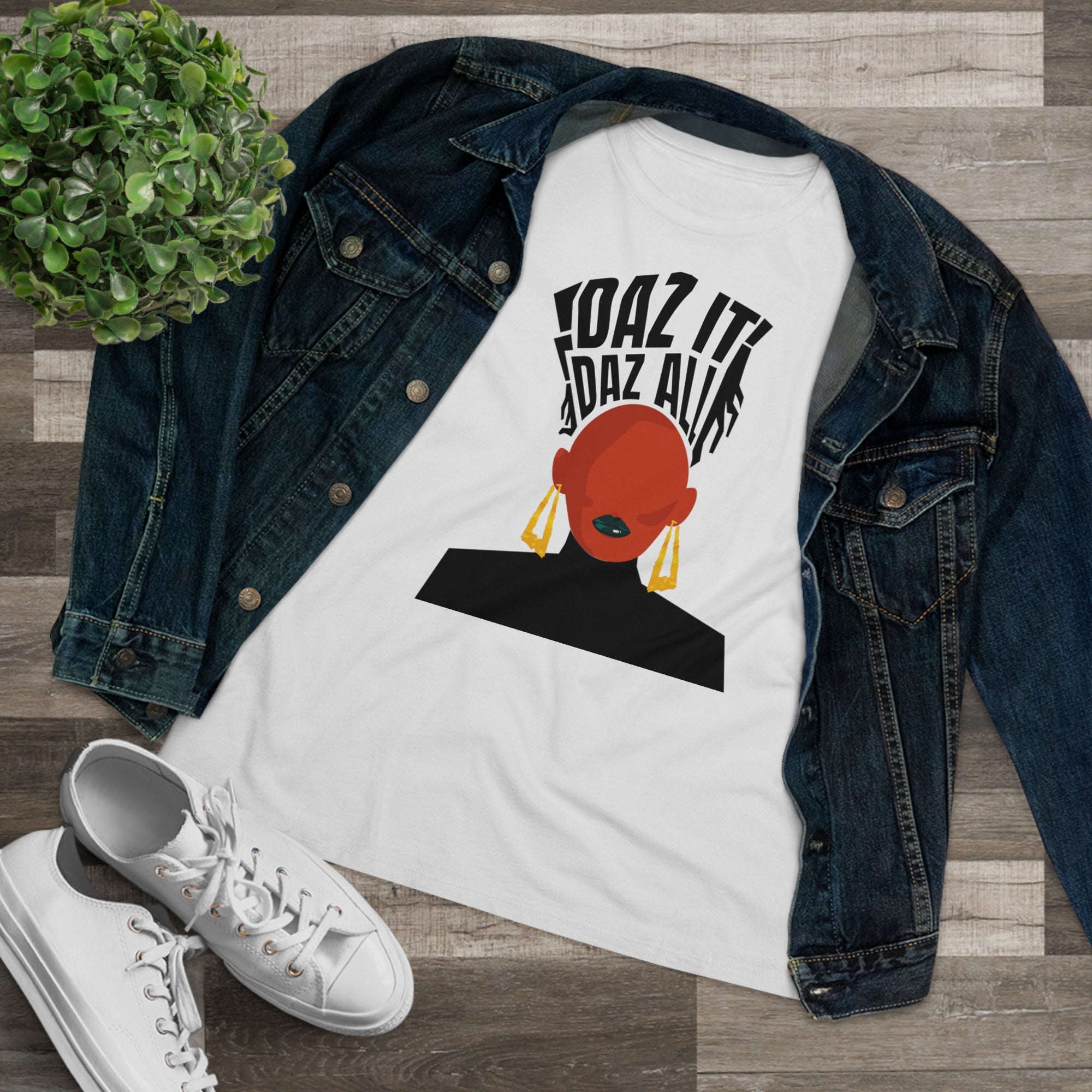 Daz It, Daz All- Women's Premium Tee (Black Lip Logo)