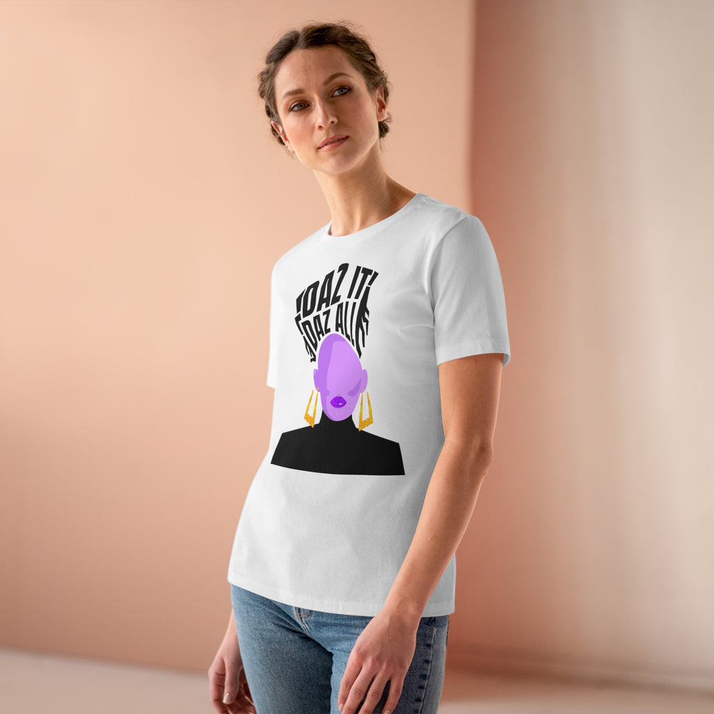 Daz It, Daz All- Women's Premium Tee (Purple Lip Logo)