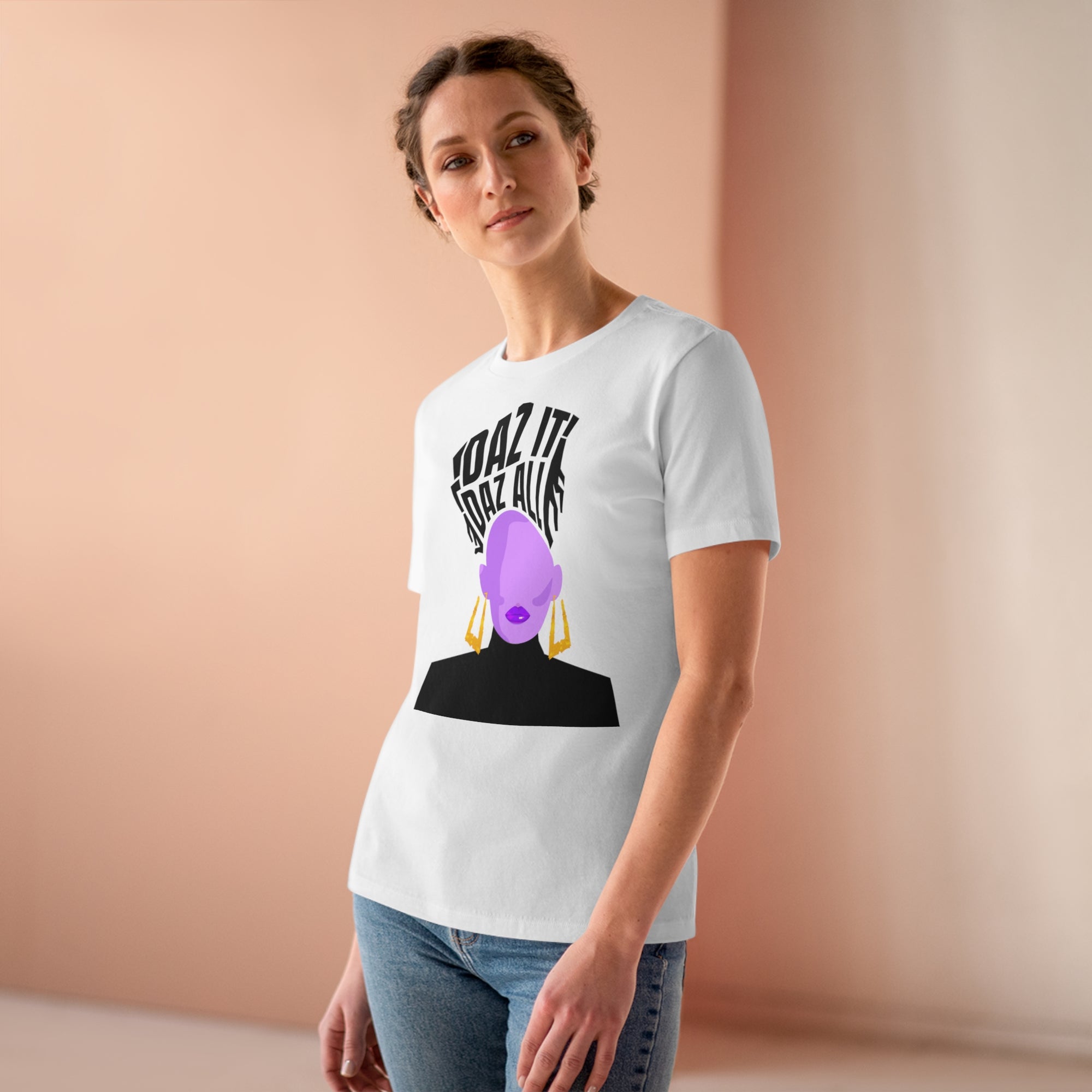 Daz It, Daz All- Women's Premium Tee (Purple Lip Logo)