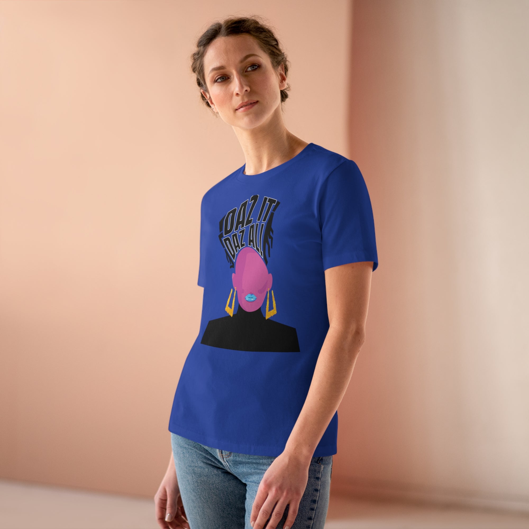 Daz It, Daz All- Women's Premium Tee (Blue Lip Logo)