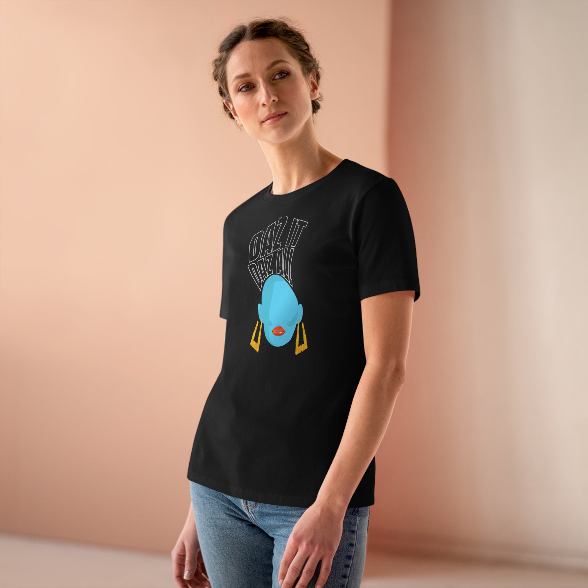 Daz It, Daz All- Women's Premium Tee (Orange Lip Logo)