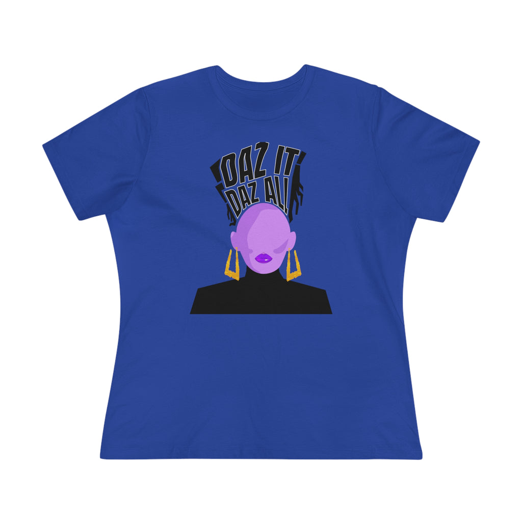 Daz It, Daz All- Women's Premium Tee (Purple Lip Logo)