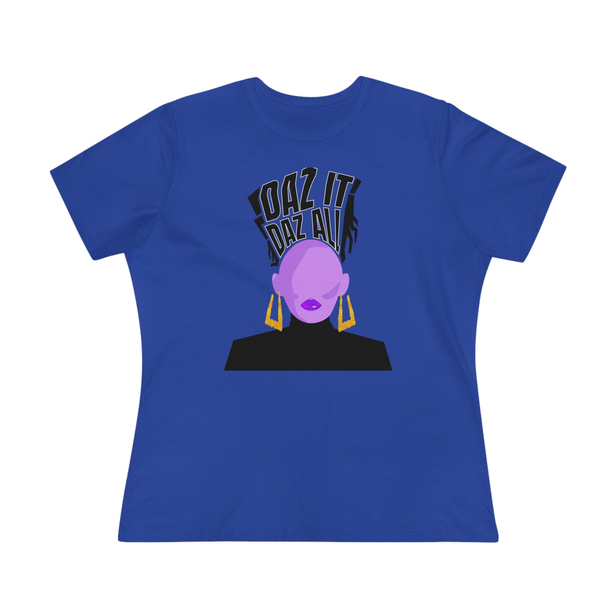 Daz It, Daz All- Women's Premium Tee (Purple Lip Logo)