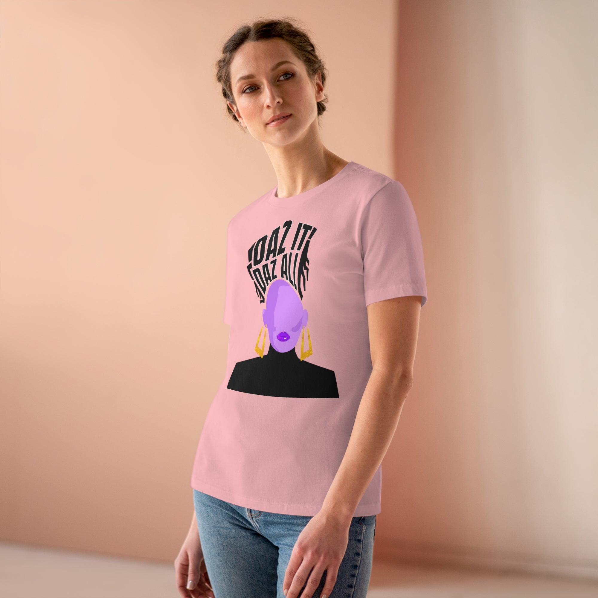 Daz It, Daz All- Women's Premium Tee (Purple Lip Logo)