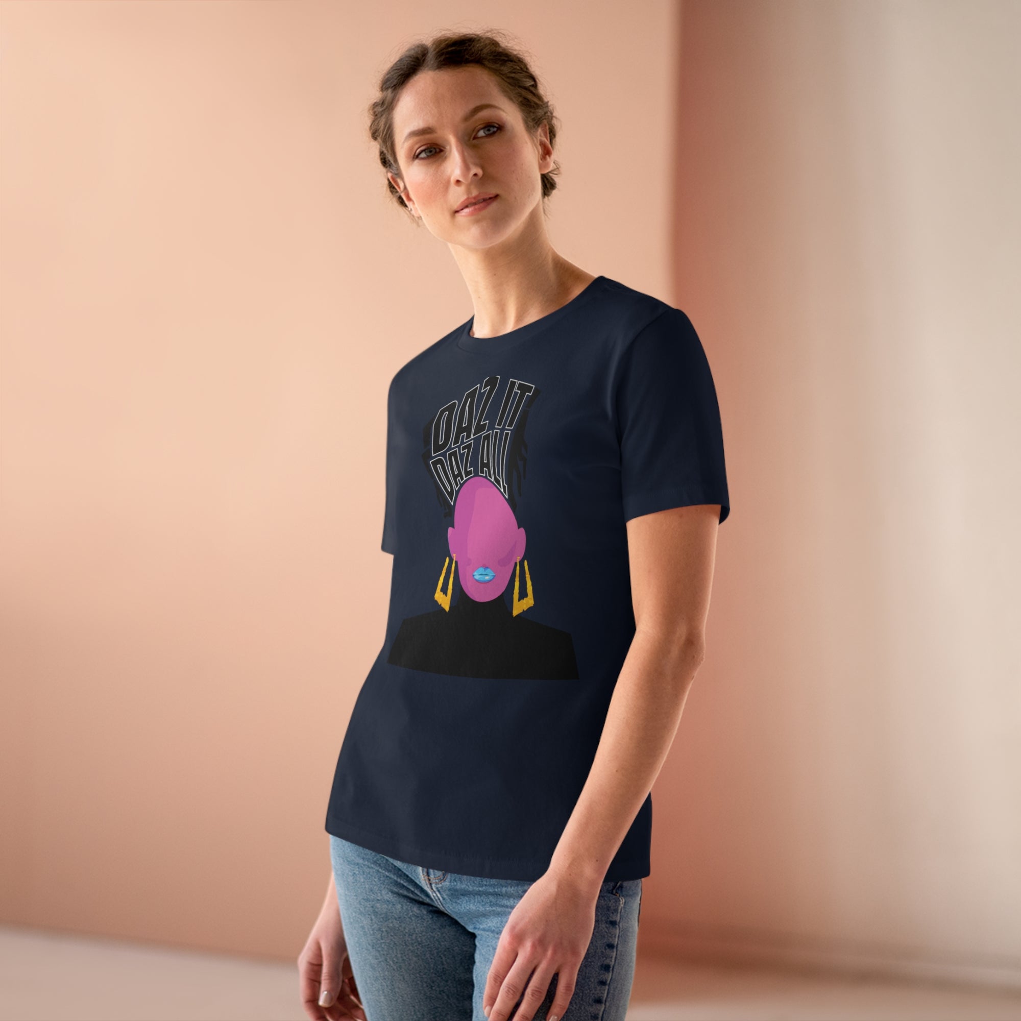 Daz It, Daz All- Women's Premium Tee (Blue Lip Logo)