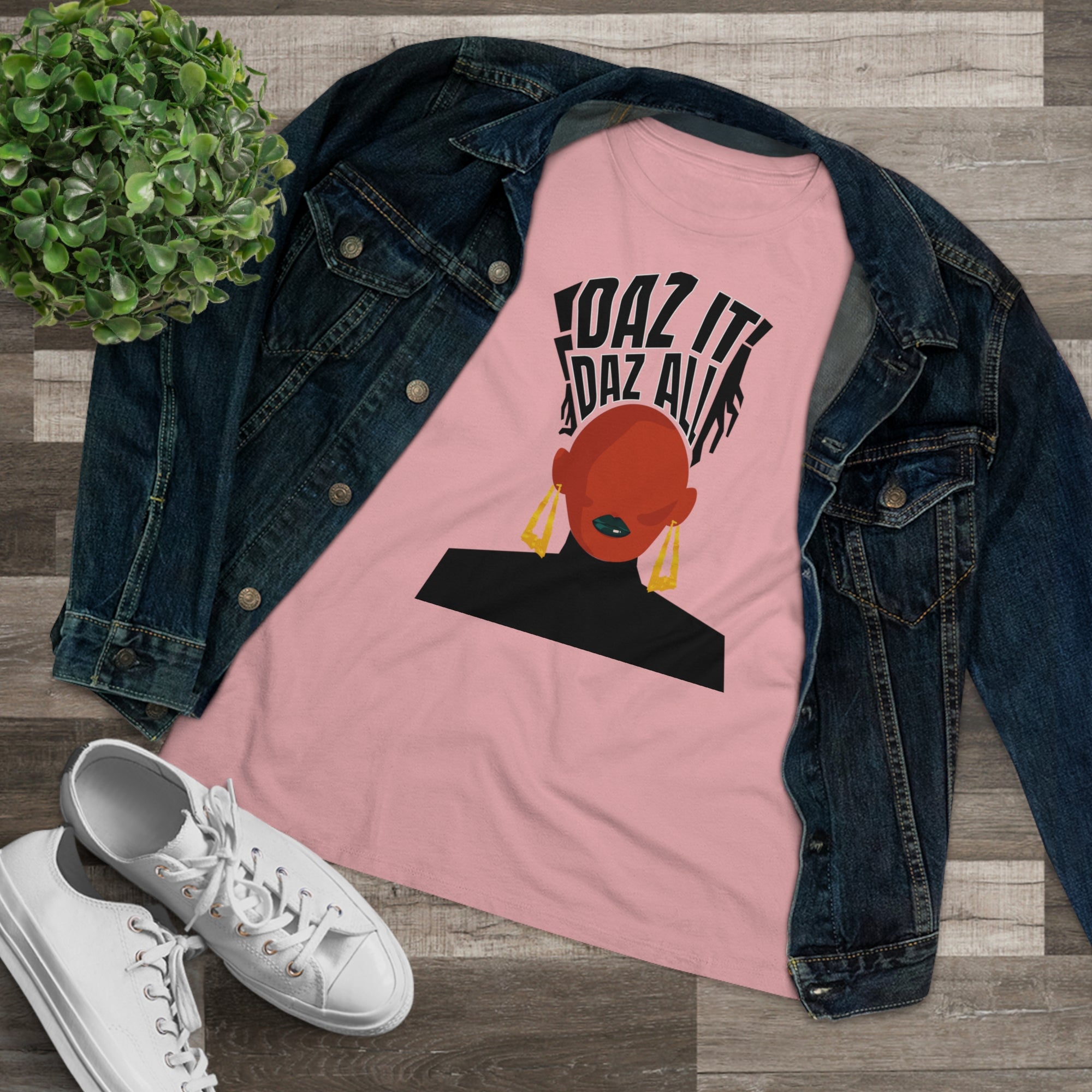 Daz It, Daz All- Women's Premium Tee (Black Lip Logo)