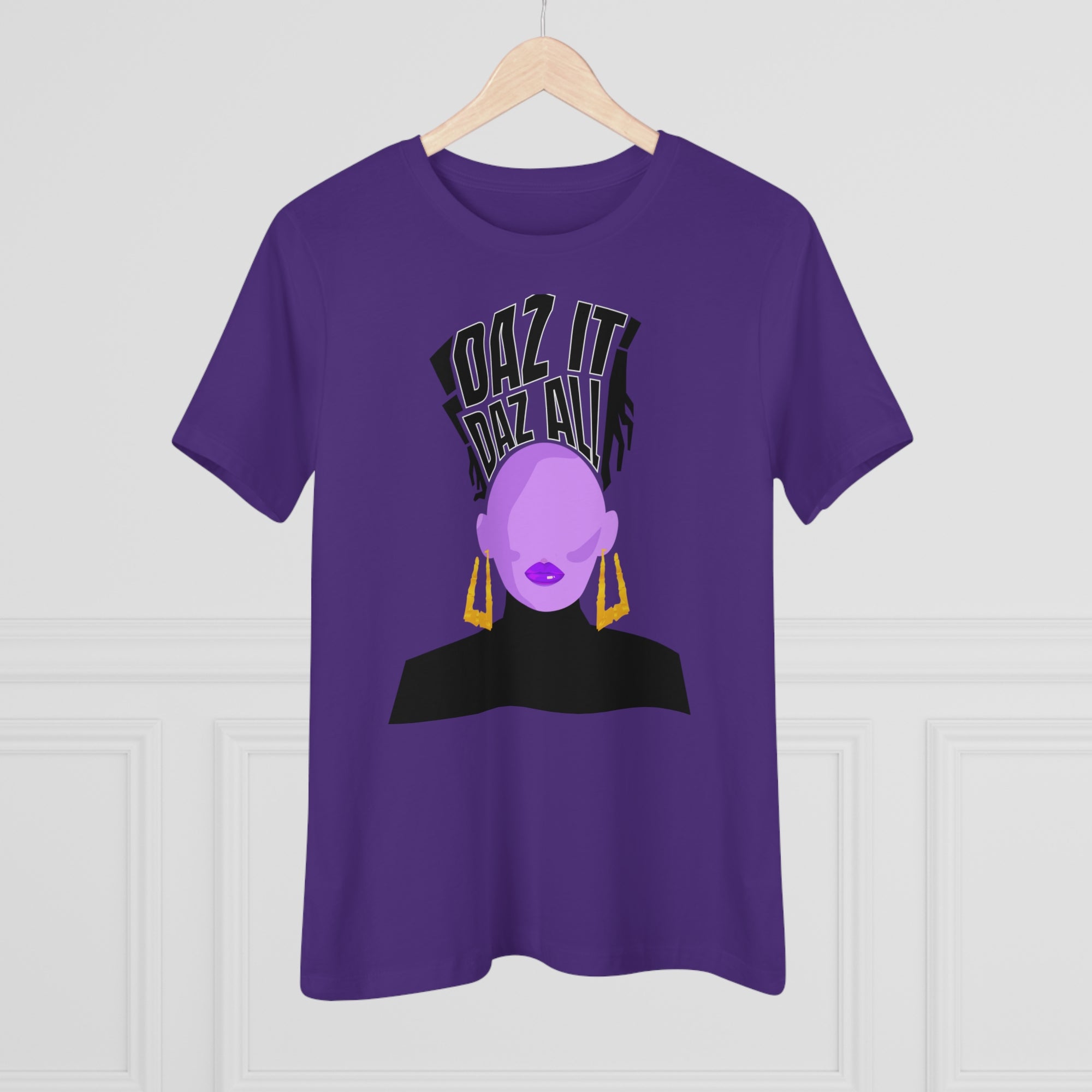 Daz It, Daz All- Women's Premium Tee (Purple Lip Logo)