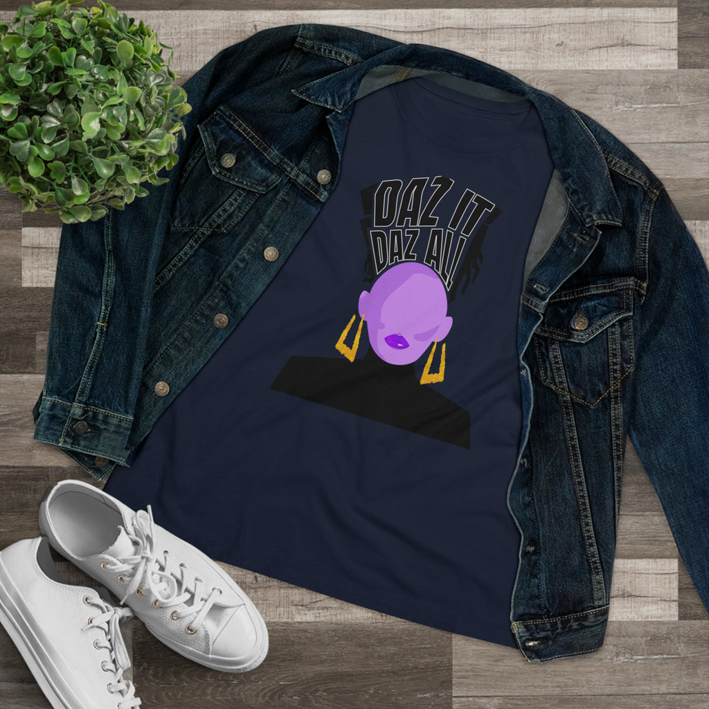 Daz It, Daz All- Women's Premium Tee (Purple Lip Logo)
