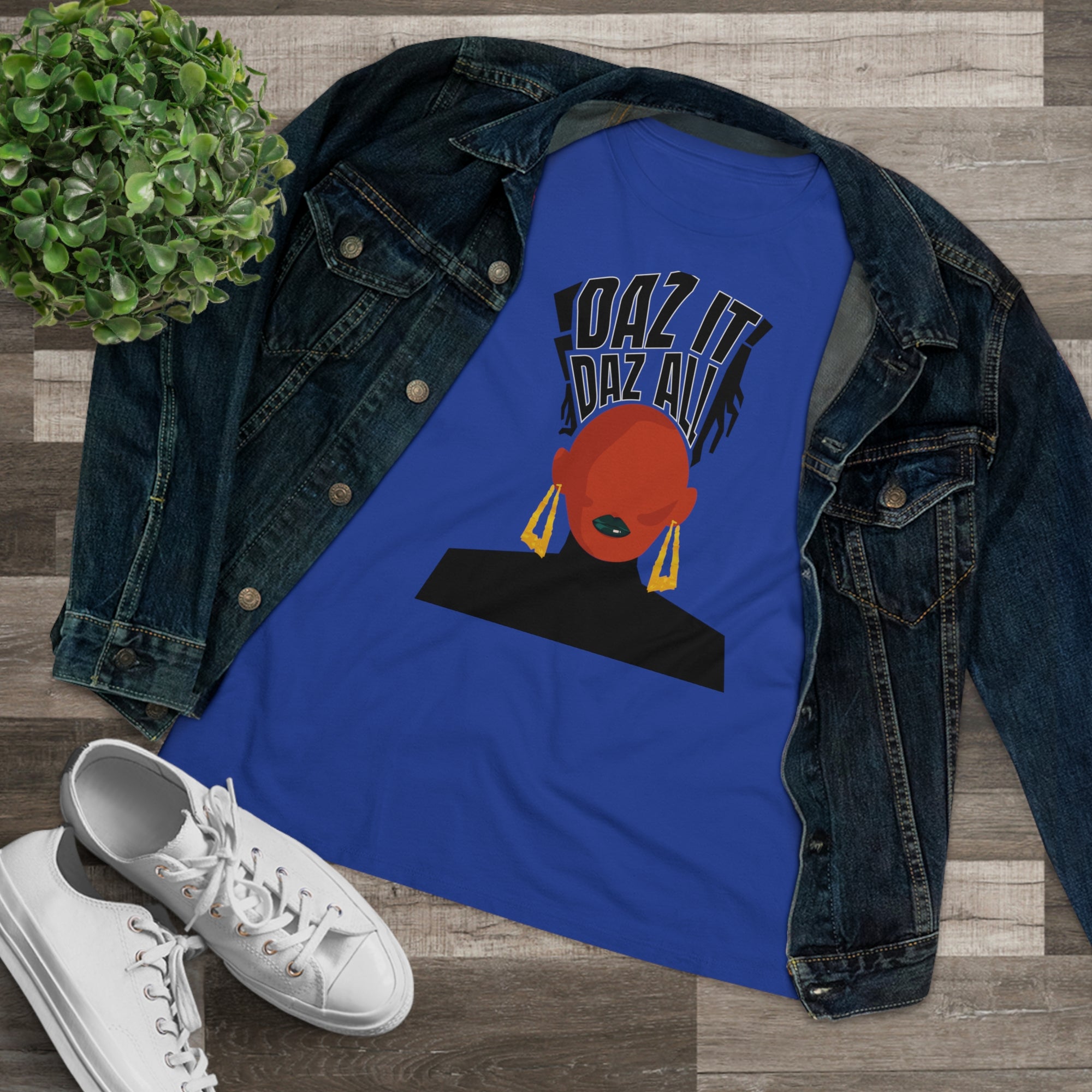 Daz It, Daz All- Women's Premium Tee (Black Lip Logo)