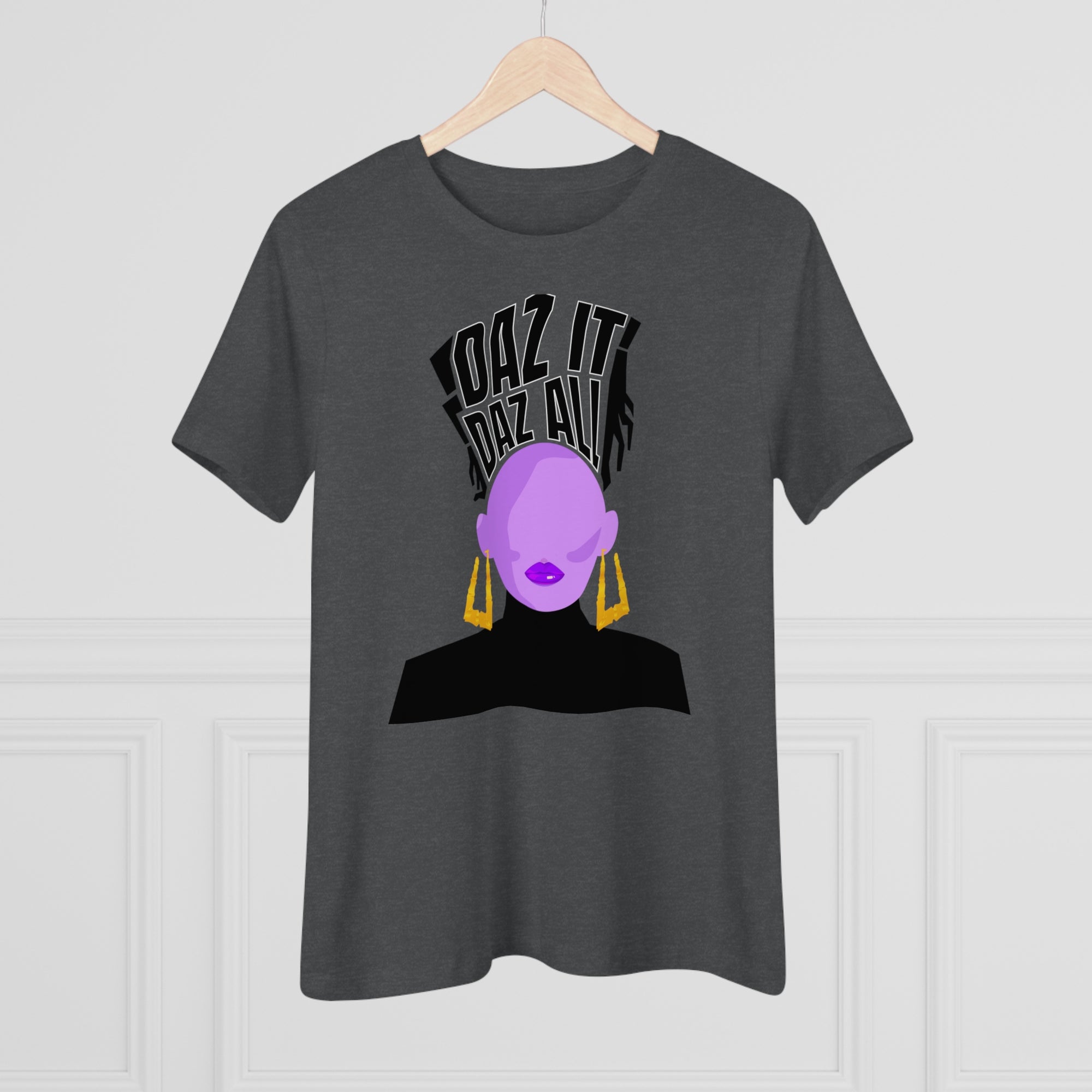 Daz It, Daz All- Women's Premium Tee (Purple Lip Logo)