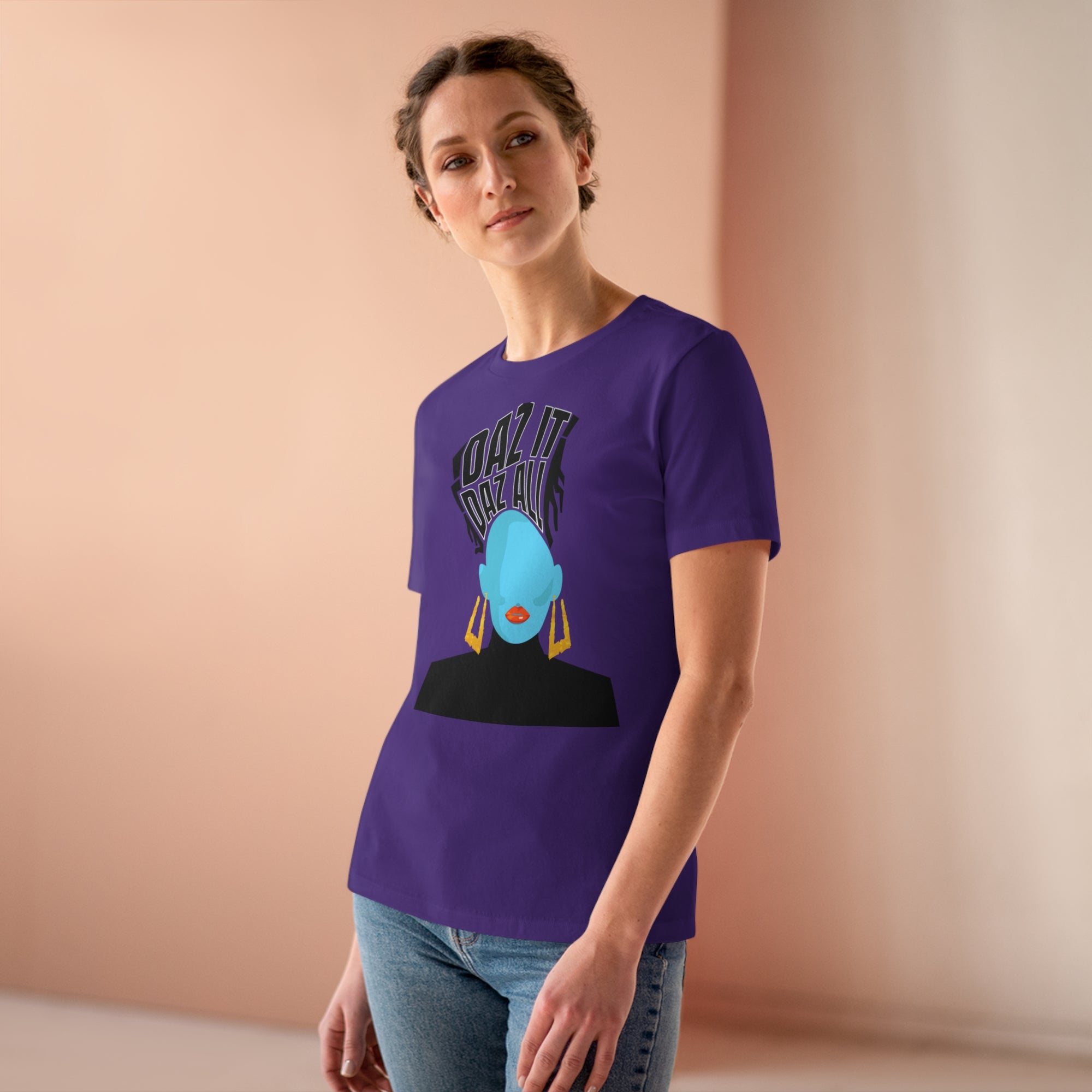 Daz It, Daz All- Women's Premium Tee (Orange Lip Logo)