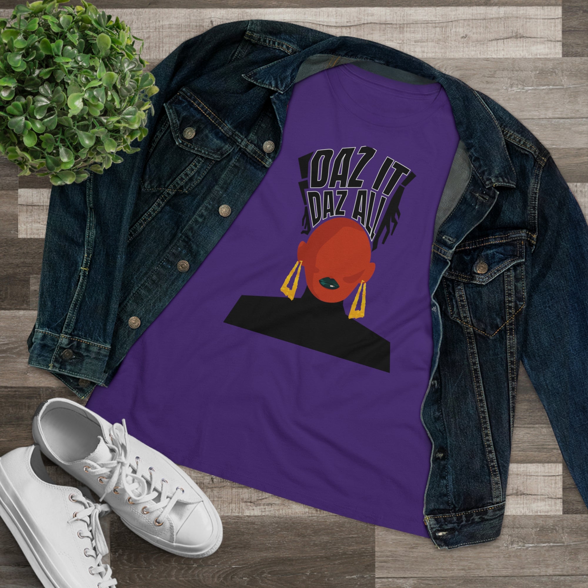 Daz It, Daz All- Women's Premium Tee (Black Lip Logo)