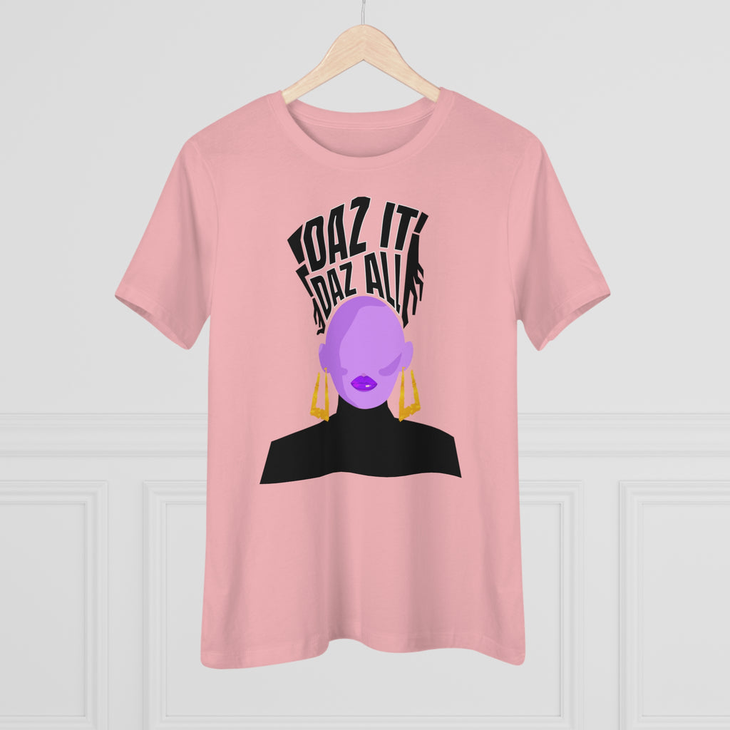 Daz It, Daz All- Women's Premium Tee (Purple Lip Logo)