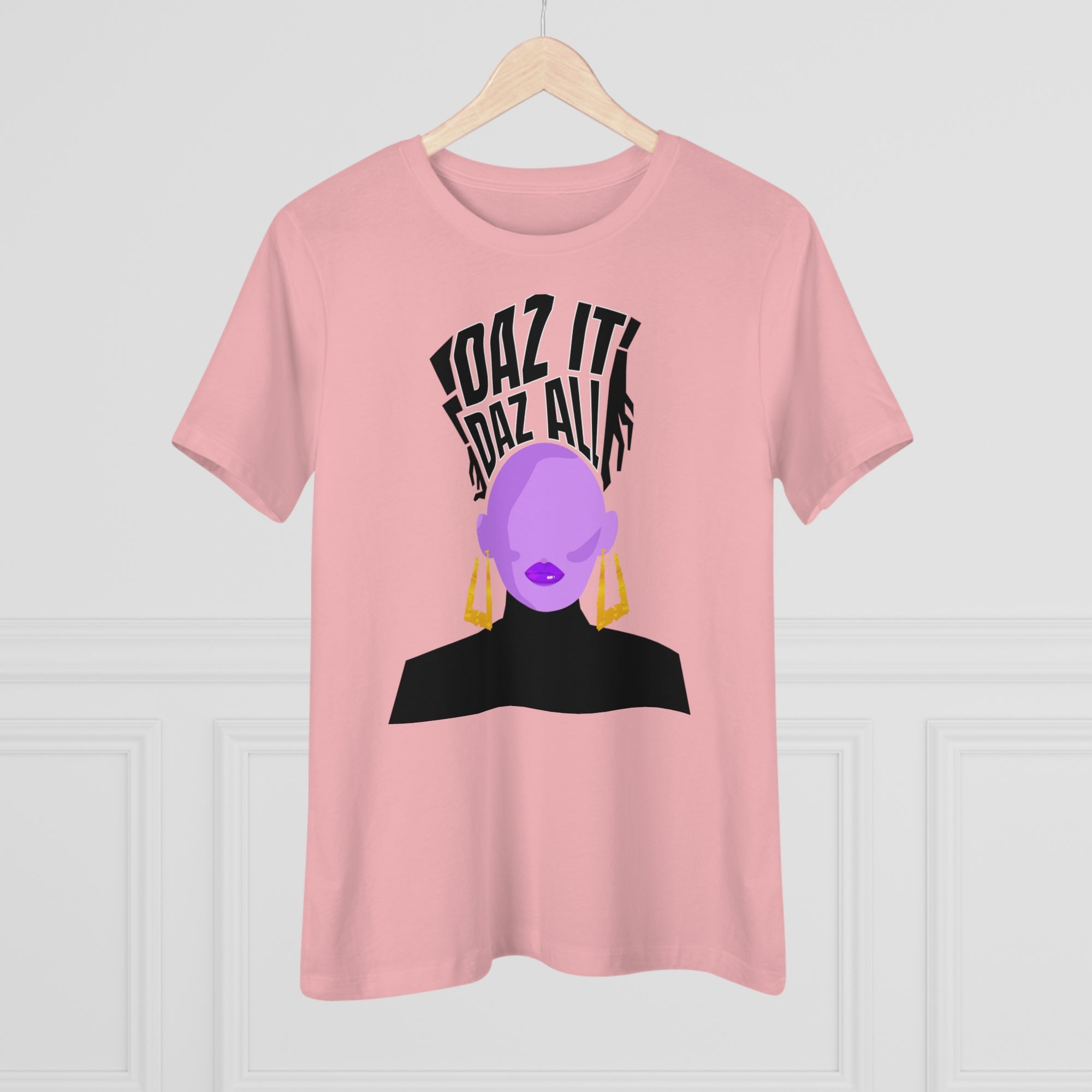 Daz It, Daz All- Women's Premium Tee (Purple Lip Logo)