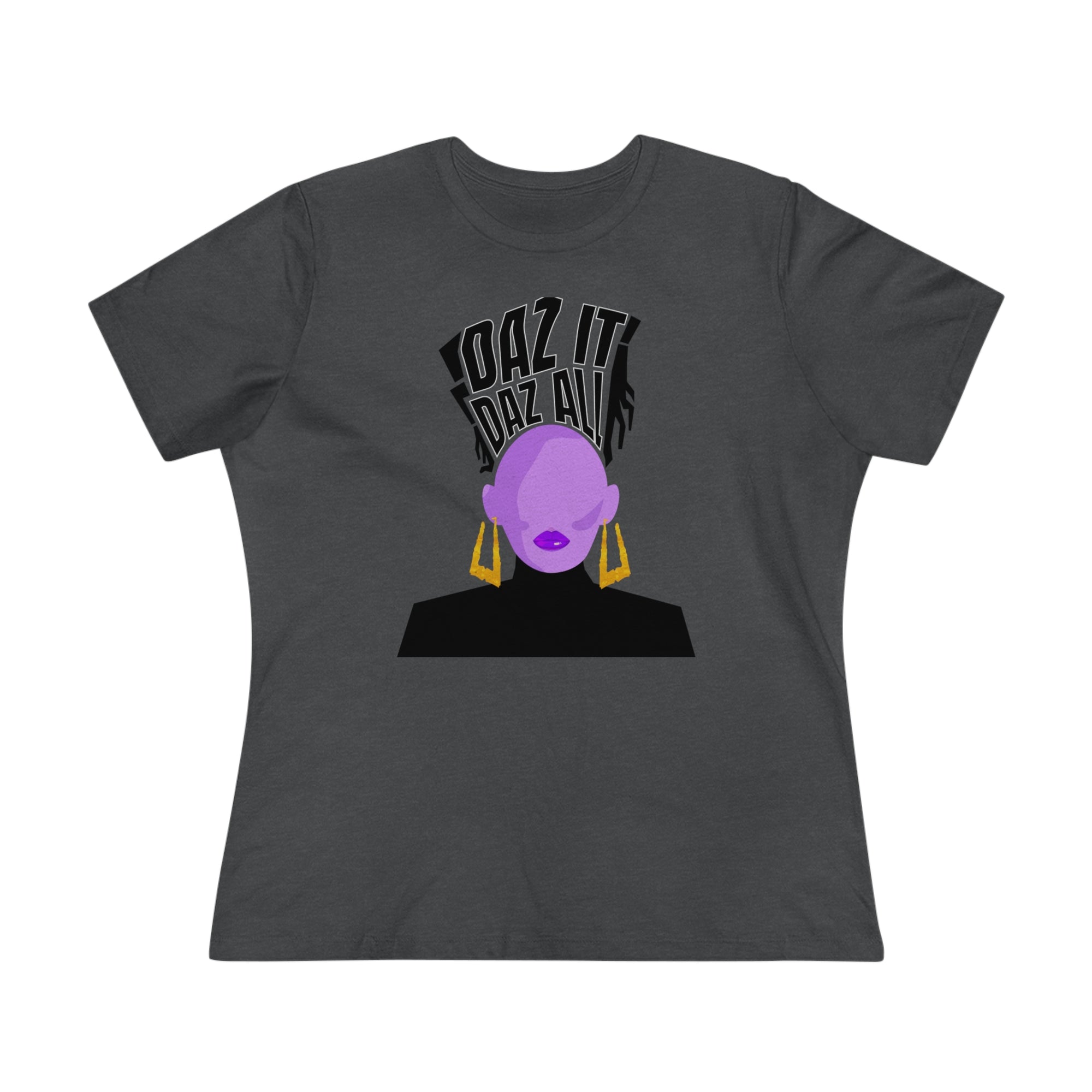 Daz It, Daz All- Women's Premium Tee (Purple Lip Logo)