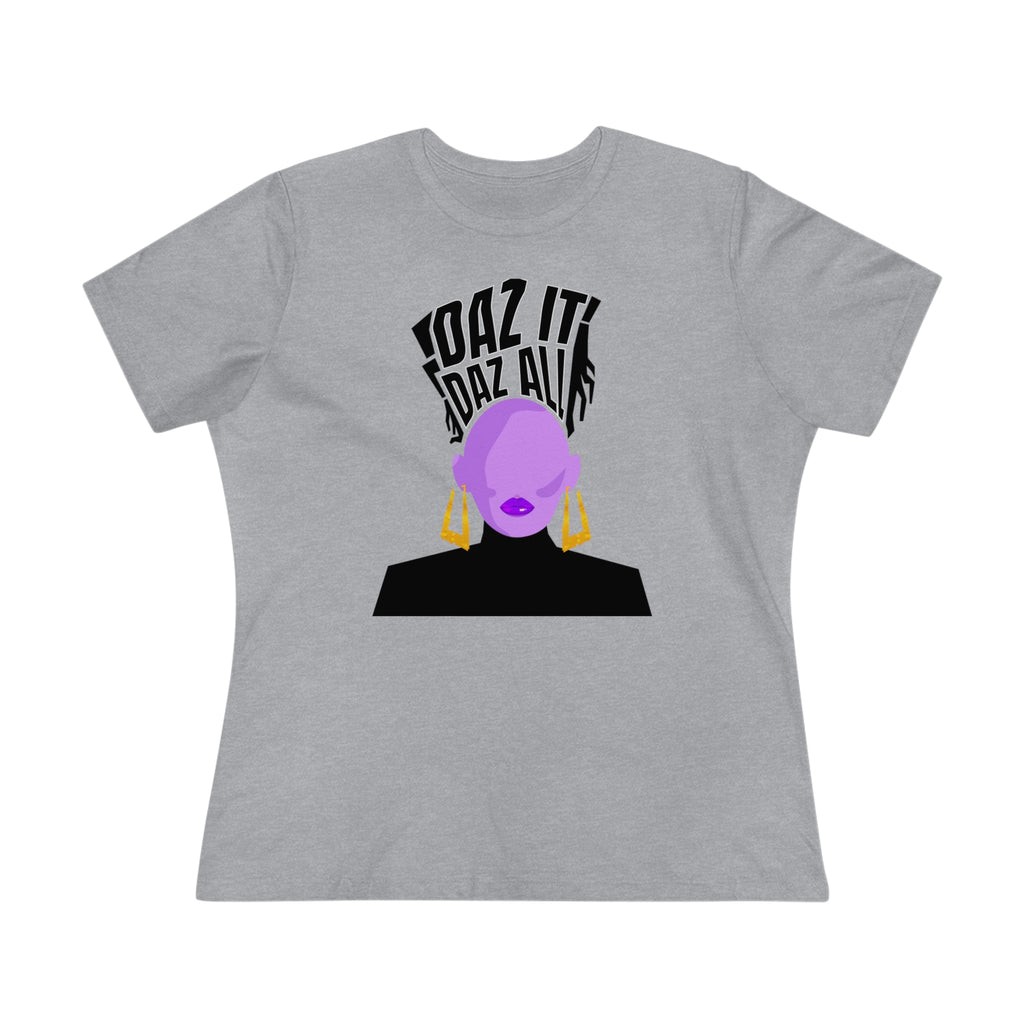 Daz It, Daz All- Women's Premium Tee (Purple Lip Logo)