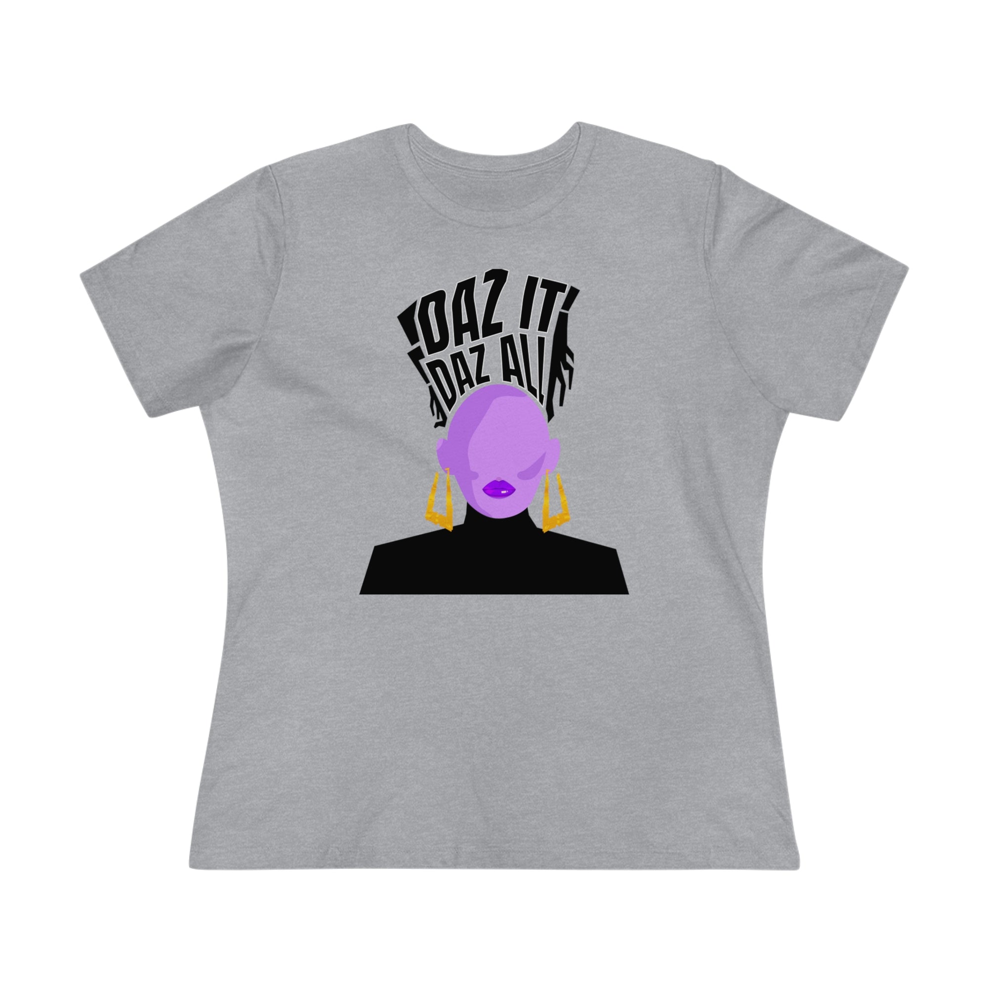 Daz It, Daz All- Women's Premium Tee (Purple Lip Logo)