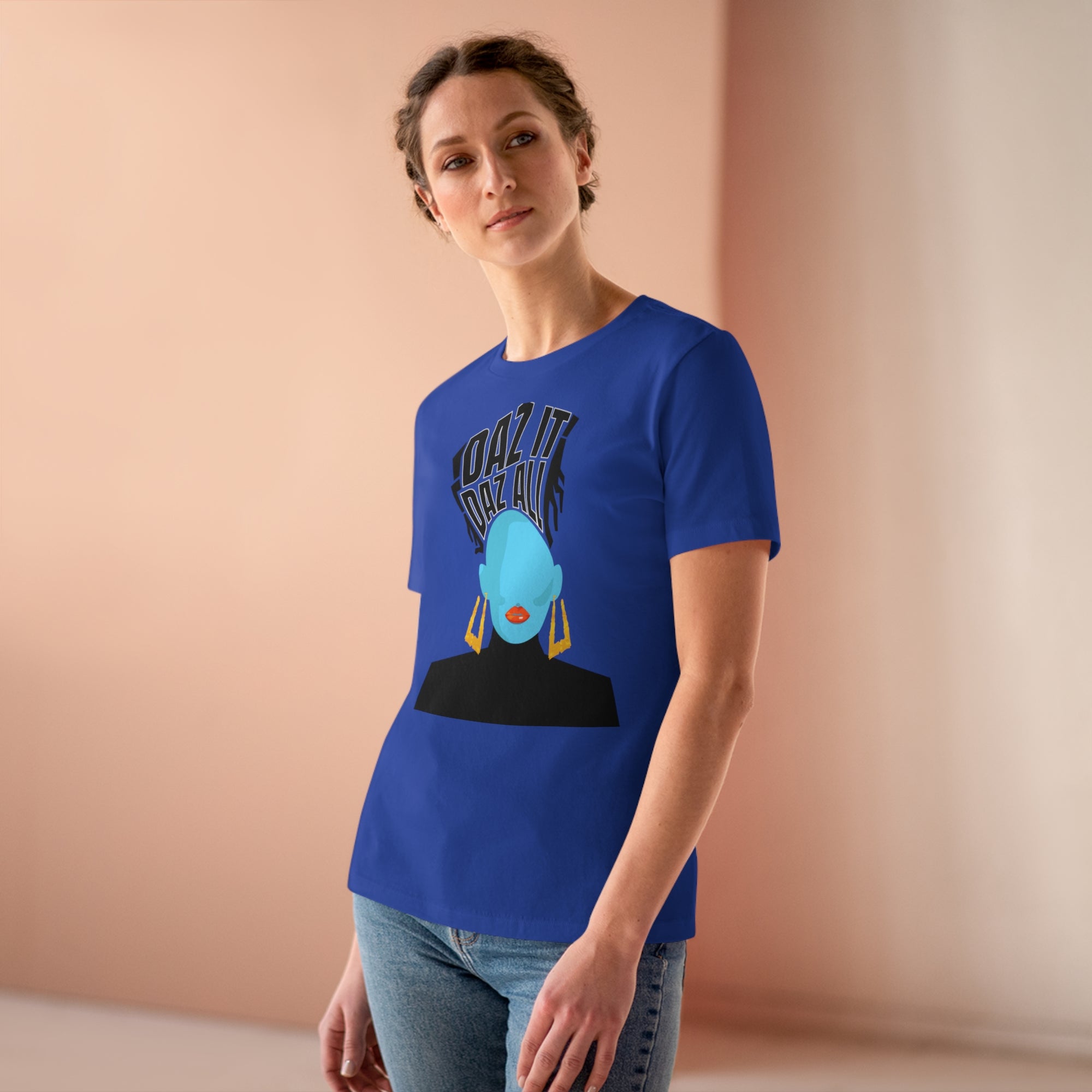 Daz It, Daz All- Women's Premium Tee (Orange Lip Logo)