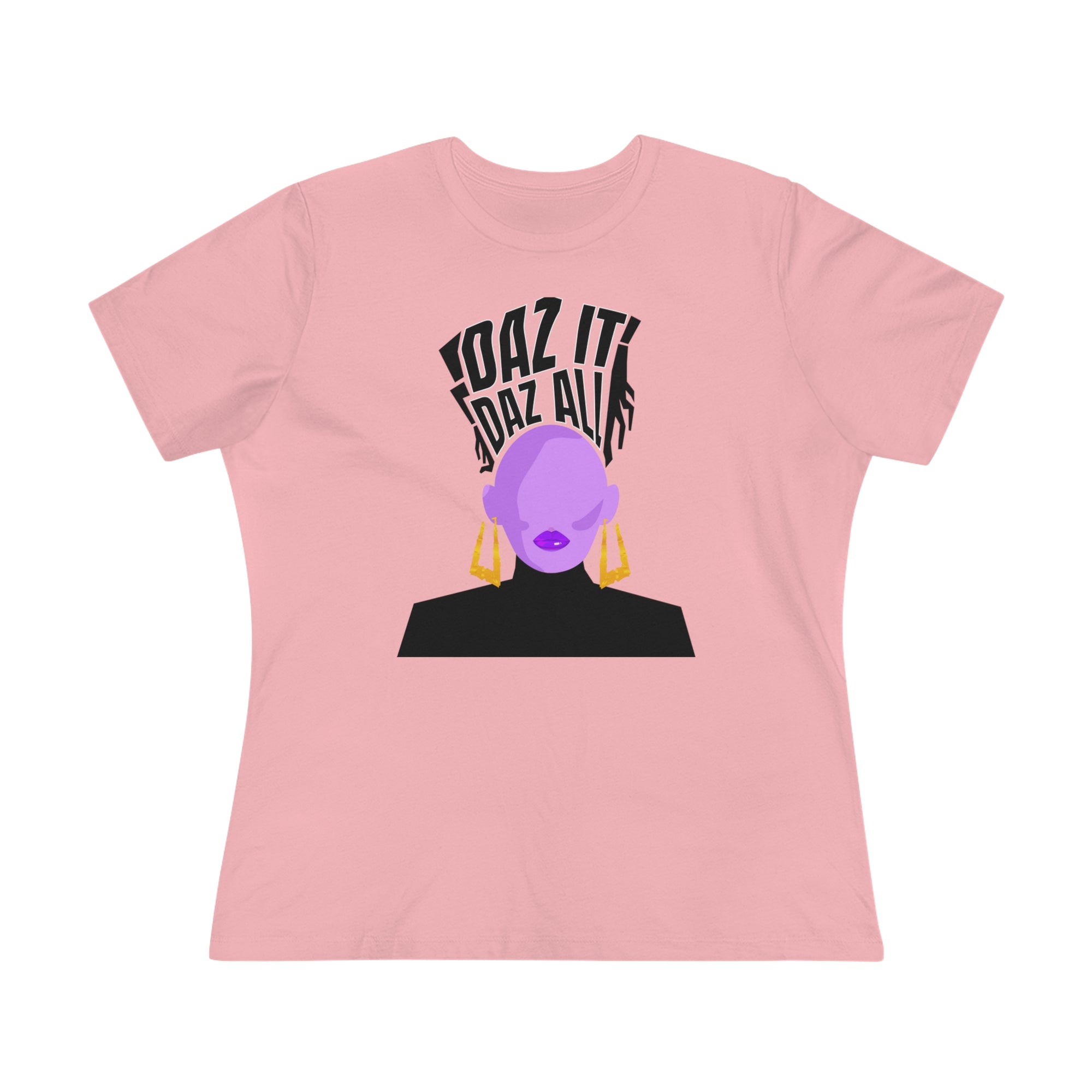 Daz It, Daz All- Women's Premium Tee (Purple Lip Logo)