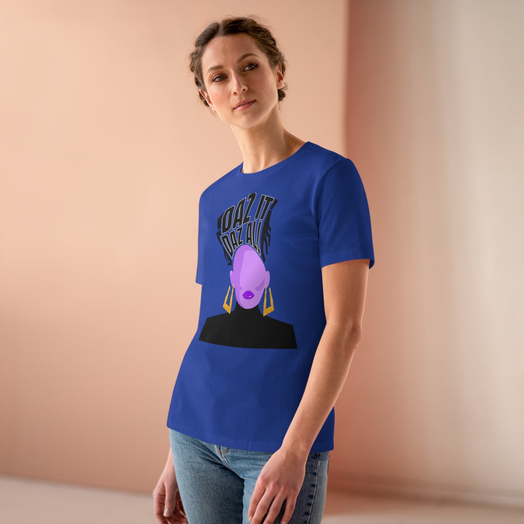 Daz It, Daz All- Women's Premium Tee (Purple Lip Logo)