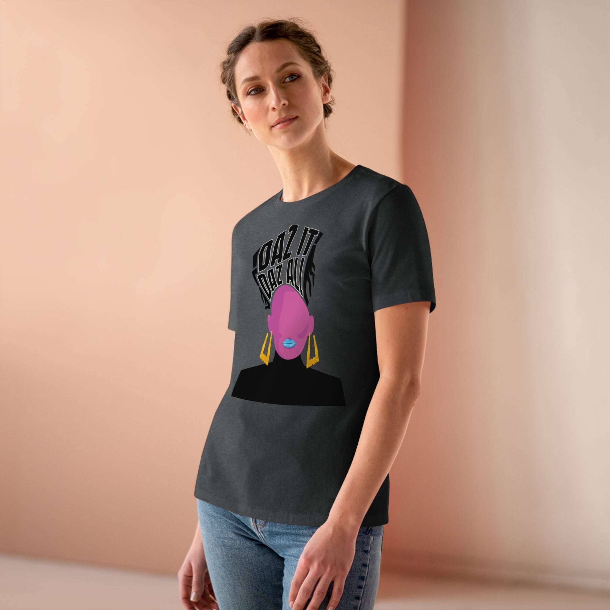 Daz It, Daz All- Women's Premium Tee (Blue Lip Logo)