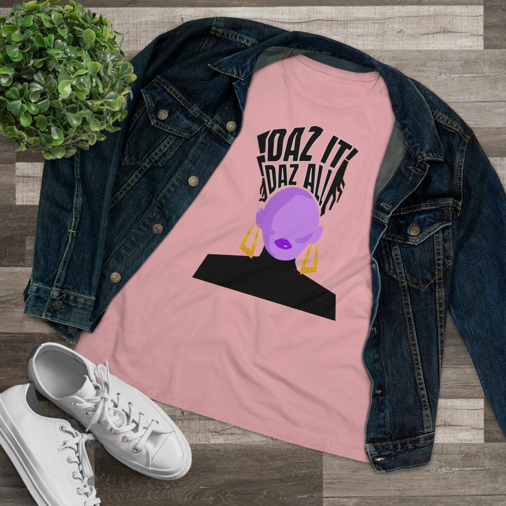 Daz It, Daz All- Women's Premium Tee (Purple Lip Logo)