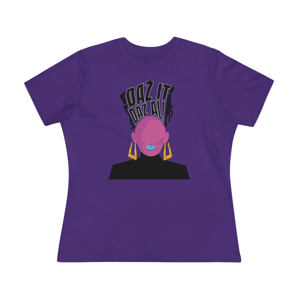 Daz It, Daz All- Women's Premium Tee (Blue Lip Logo)