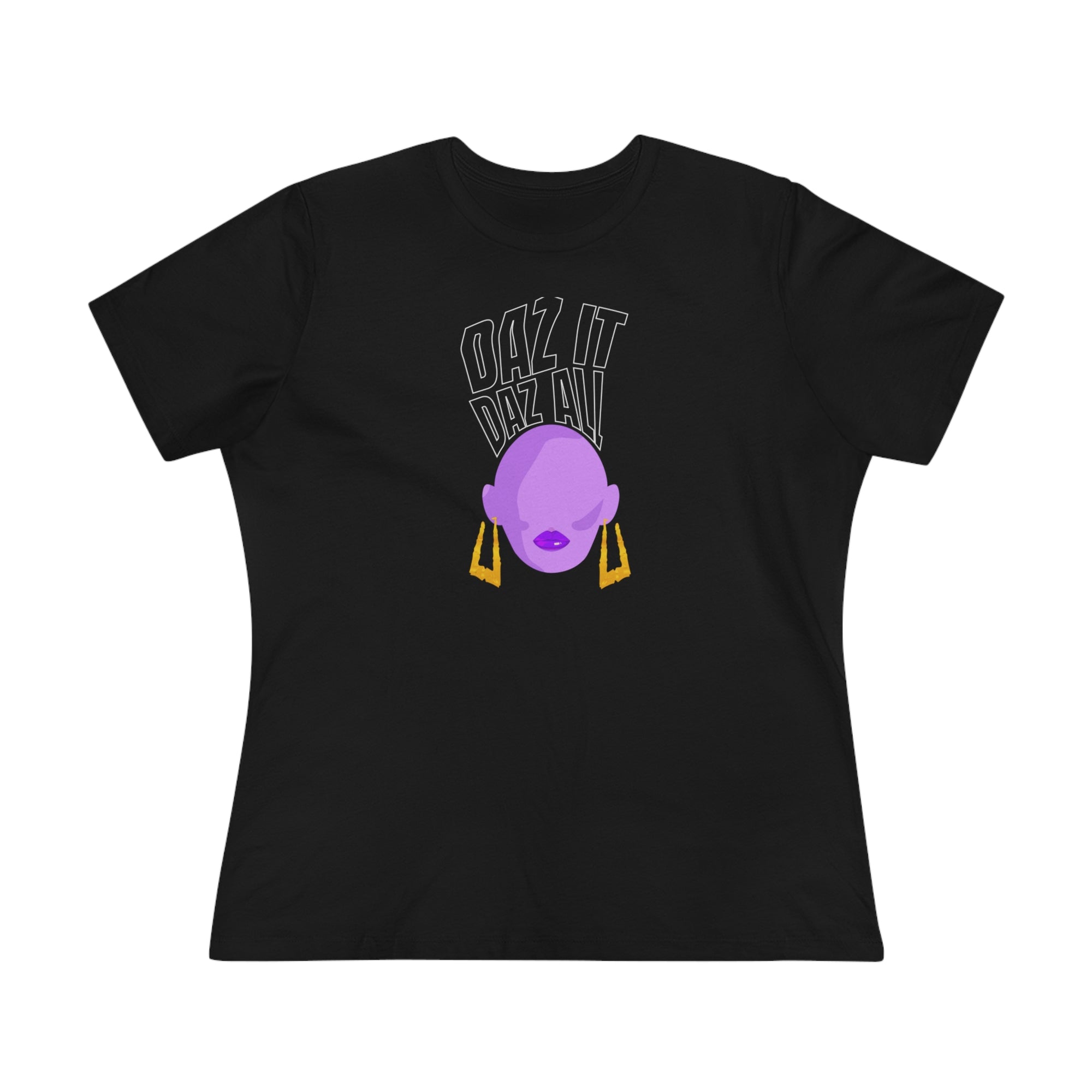 Daz It, Daz All- Women's Premium Tee (Purple Lip Logo)