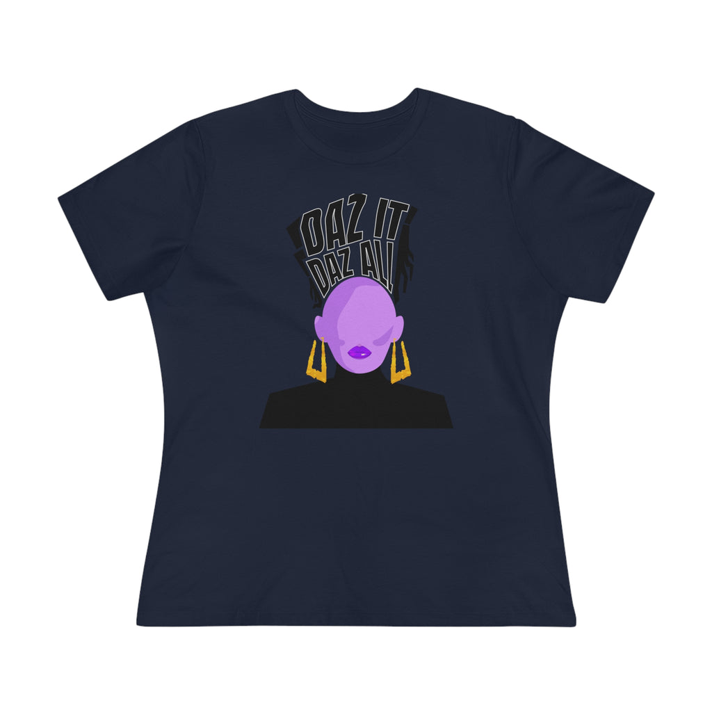 Daz It, Daz All- Women's Premium Tee (Purple Lip Logo)