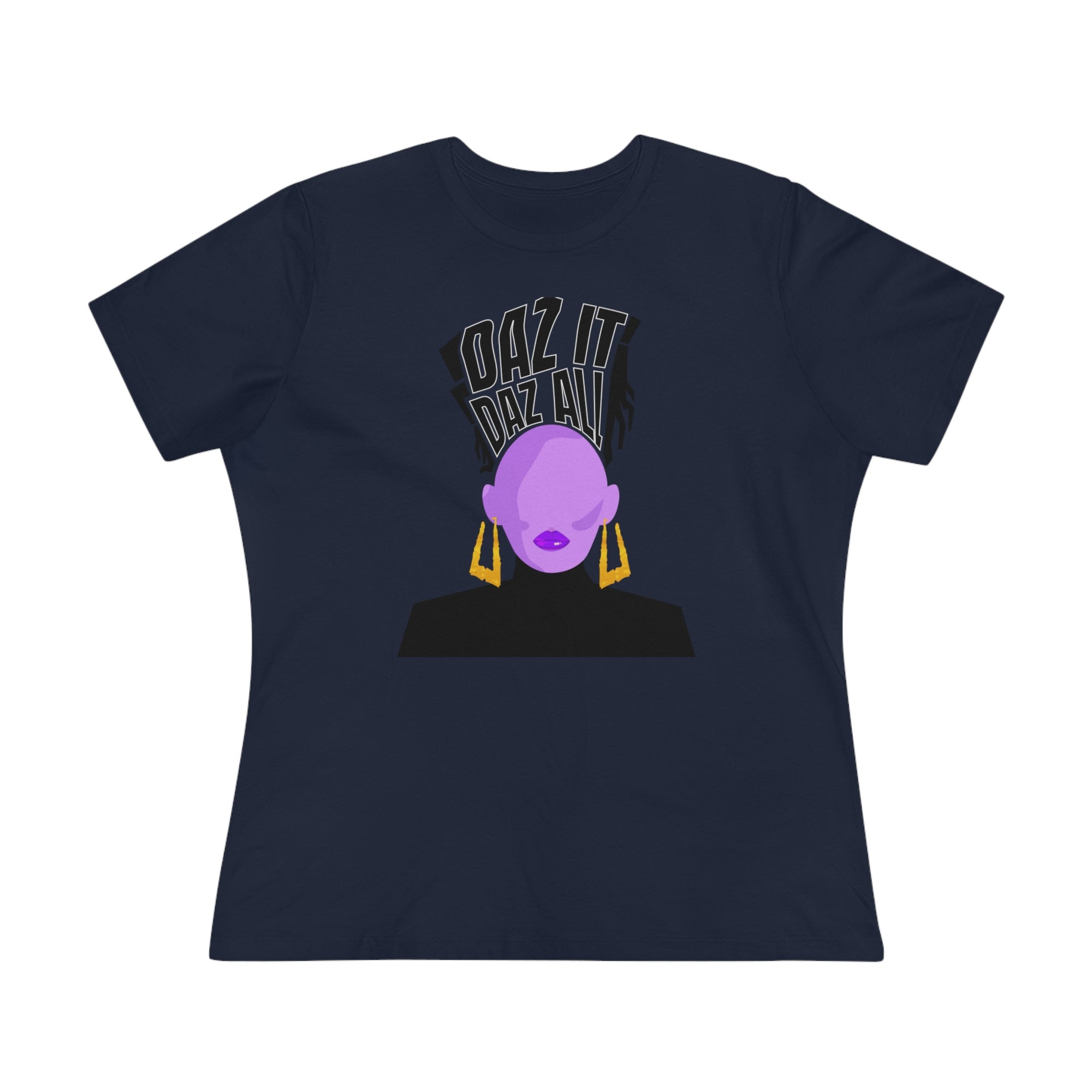 Daz It, Daz All- Women's Premium Tee (Purple Lip Logo)