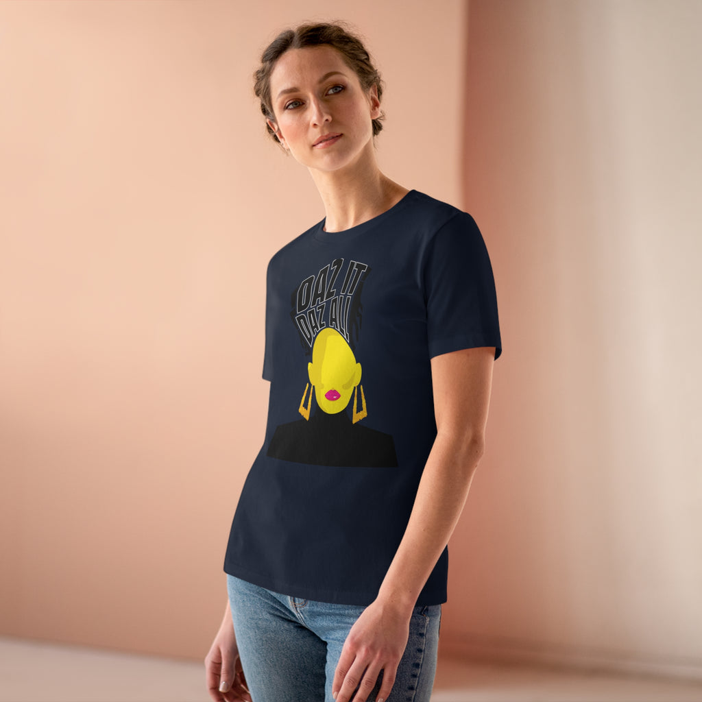 Daz It, Daz All- Women's Premium Tee (Pink Lip Logo)