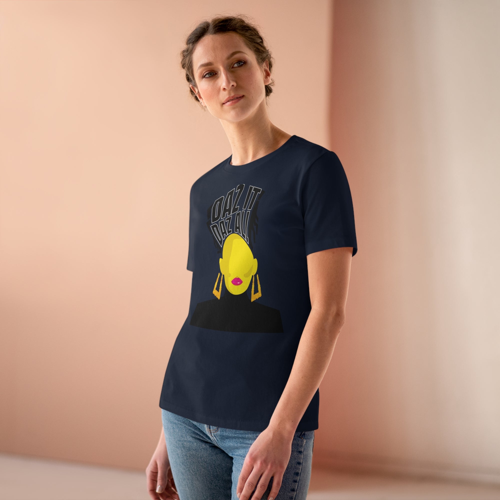 Daz It, Daz All- Women's Premium Tee (Pink Lip Logo)