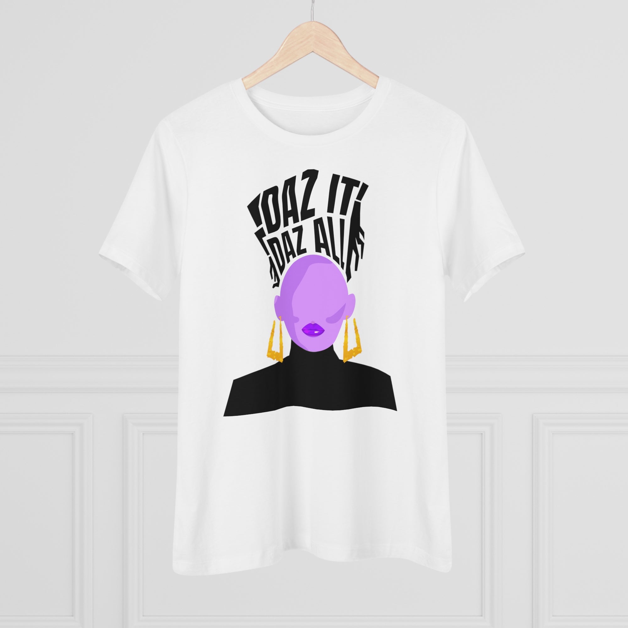 Daz It, Daz All- Women's Premium Tee (Purple Lip Logo)