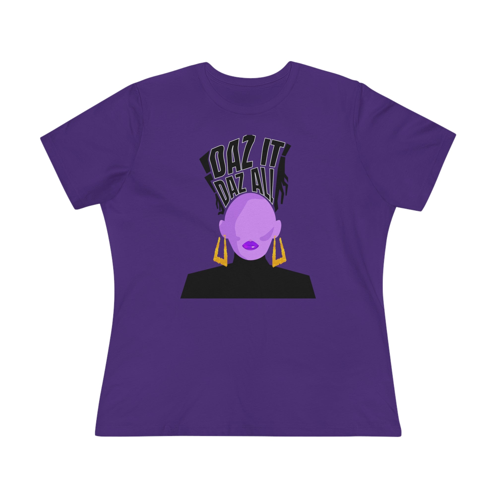 Daz It, Daz All- Women's Premium Tee (Purple Lip Logo)