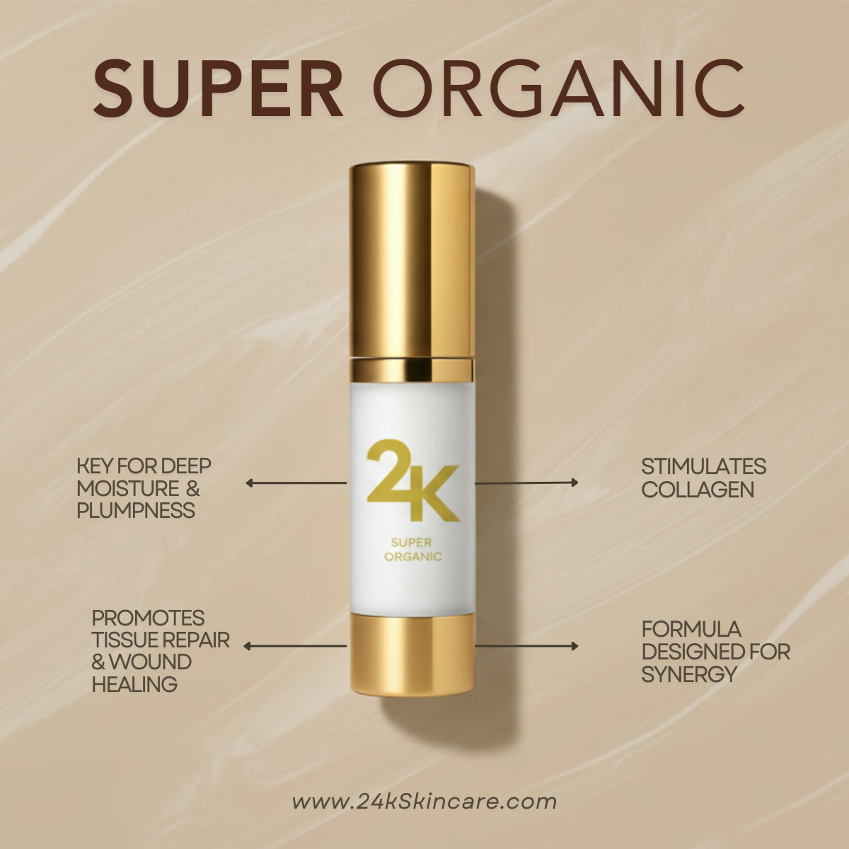 24k Skincare - SUPER ORGANIC SERUM - 15ml (Repair and Revitalize)